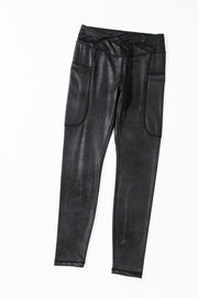 Solid black leggings in soft stretchy fabric