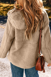 Pale khaki fleece jacket with convenient side pockets