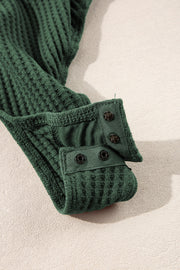 Cotton blend waffle knit wrap bodysuit for everyday wear