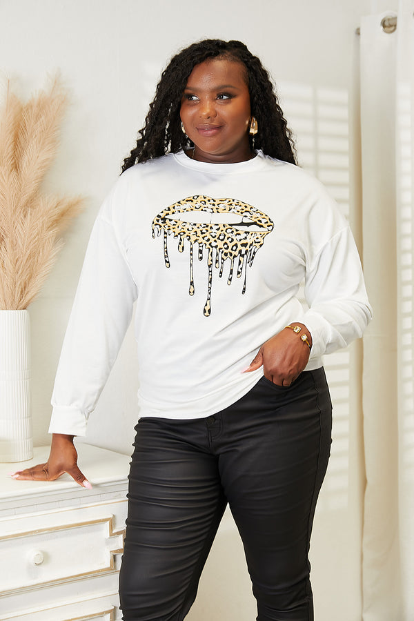 Simply Love Graphic Dropped Shoulder Sweatshirt