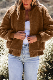 Sherpa bomber jacket long sleeve detail