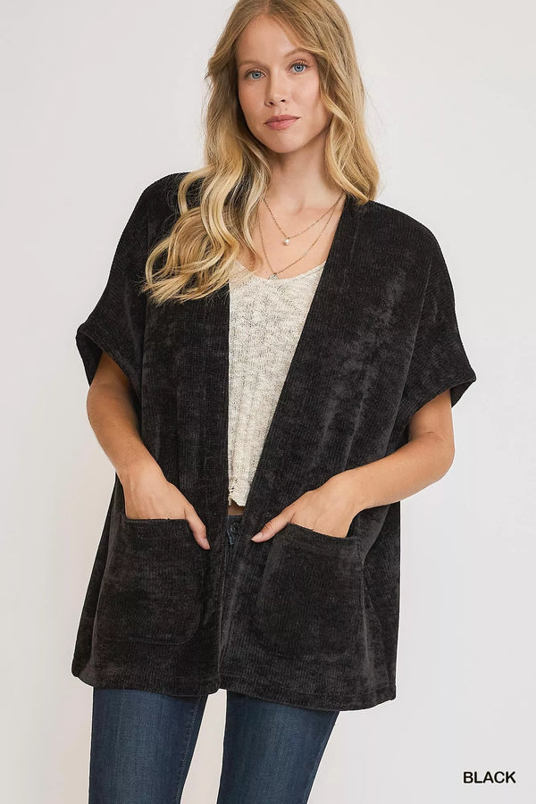 Cozy Open-Front Knit Cardigan with Pockets