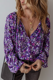 Boho floral blouse in loose shift silhouette