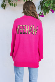 YEEHAW cowboy hat sweater showing drop shoulder relaxed silhouette