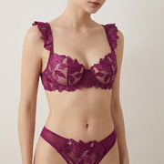 Sexy Women Purple Lace Bra & Panty Set - detail
