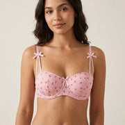 Sexy Lingerie Two-Piece Bow Set — Bra & G-String - seated