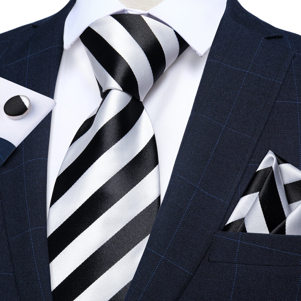 Free Shipping Business Design Jacquard Paisley Mens Silk Tie Gift Tie Cufflinks Hanky 3pc One Set