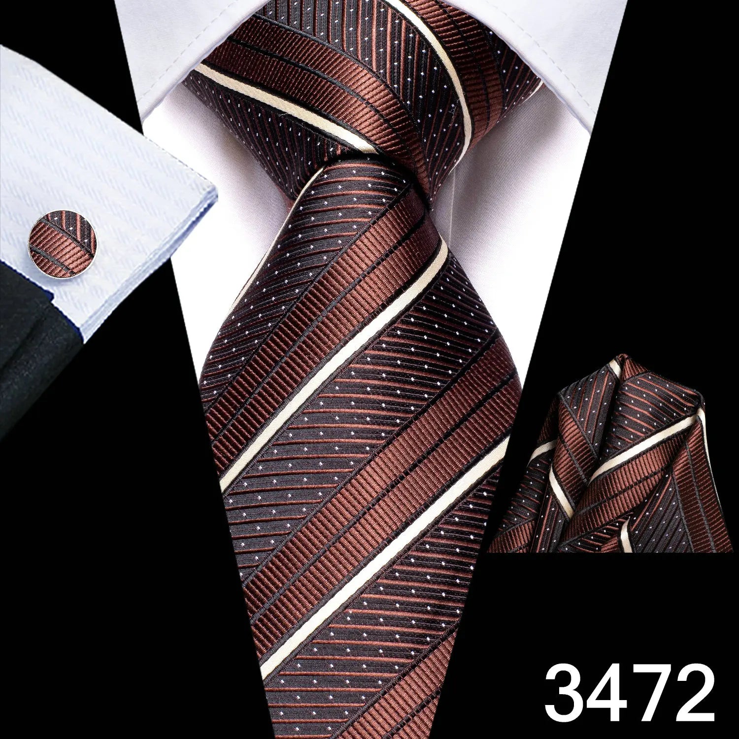 Free Shipping Business Design Jacquard Paisley Mens Silk Tie Gift Tie Cufflinks Hanky 3pc One Set