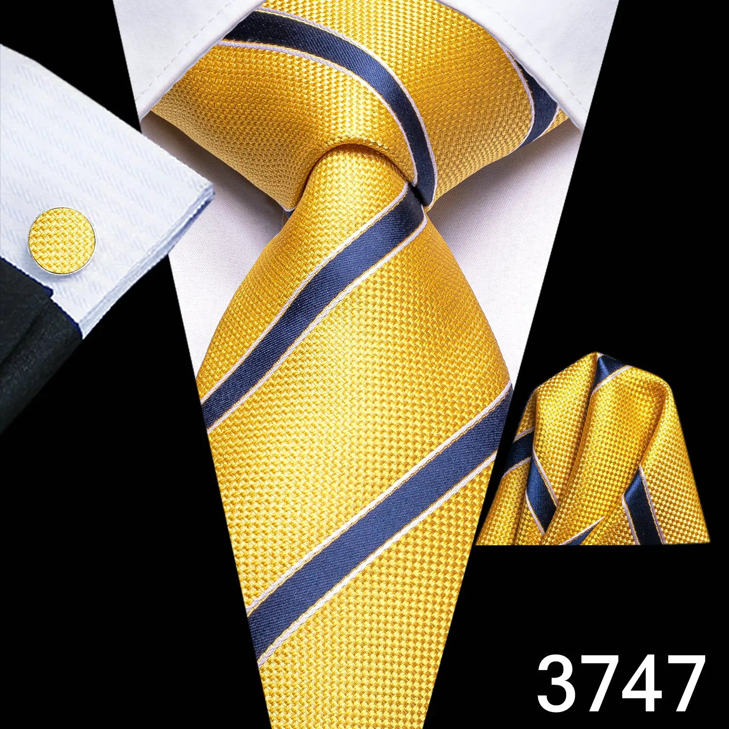 Free Shipping Business Design Jacquard Paisley Mens Silk Tie Gift Tie Cufflinks Hanky 3pc One Set